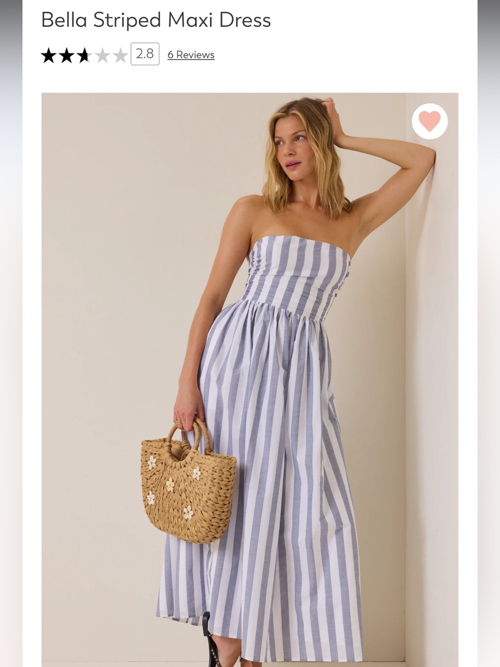 Altar'd State Blue and White Striped Strapless Maxi Dress - Picture 1 of 2